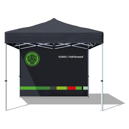 KUKKO 999-SH-01 - Tente pliable avec paroi arrière, carré 3100 mm x 3100 mm