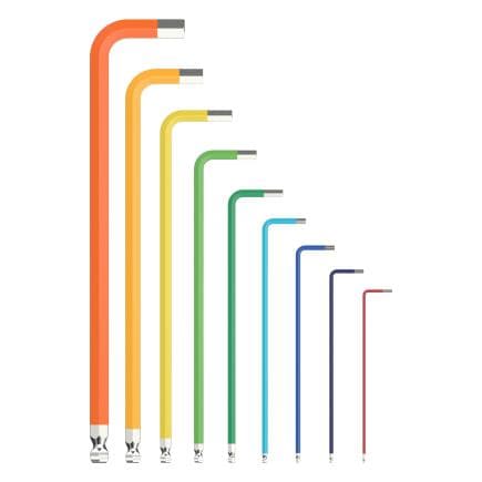 KUKKO 293-040 - Clé coudée 6 pans avec extrémité sphérique et code couleur