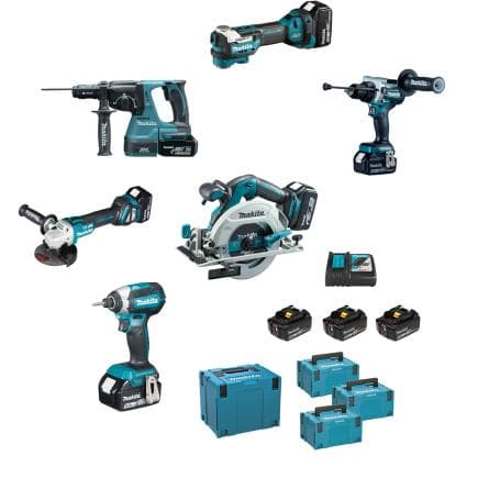 MAKITA DLX6126JX1 - Kit Combo avec 6 outils LXT® (avec 3 batteries et chargeur)