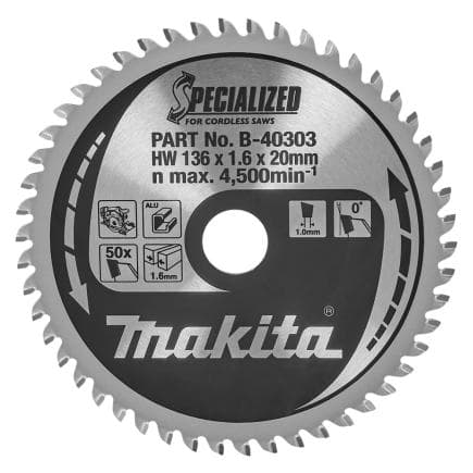 MAKITA B-40303 - Lame spécialisée en aluminium 136x20mm