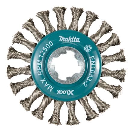 MAKITA D-73352 - Brosse de roue X-LOCK ø 115 mm en acier inoxydable tressé (complète)