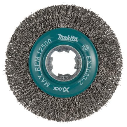 MAKITA D-73427 - Brosse de roue X-LOCK ø fil ondulé en acier inoxydable de 115 mm