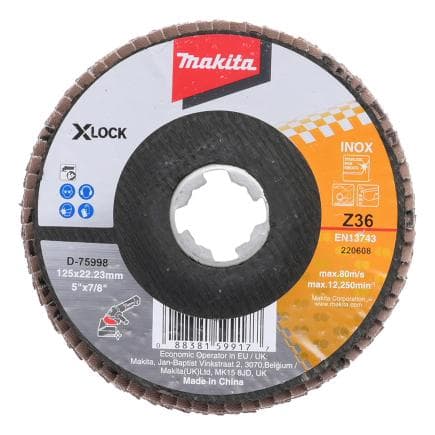 MAKITA D-76015 - Disques à lambe en oxyde de zirconium X-LOCK avec profil incliné et base en verre