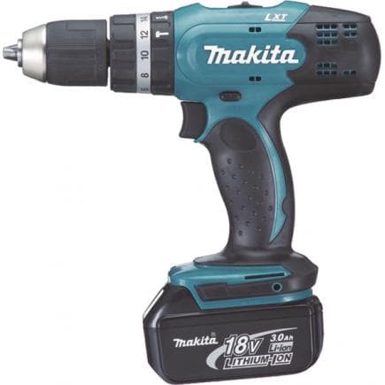 MAKITA DHP453RFX4 - PERCEUSE VISSEUSE A PERCUSSION 18V 13 mm - 42 Nm - avec batterie 3.0Ah, chargeur de batterie, Boîte et 74 accessoires