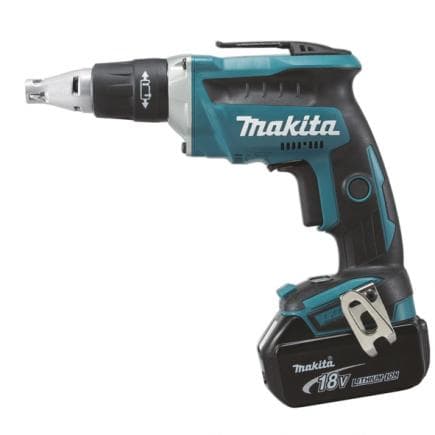 MAKITA DFS452RAJ - PLASTERBOARD SCREWDRIVER 18V - in case with 2 x 2.0Ah batteries and charger