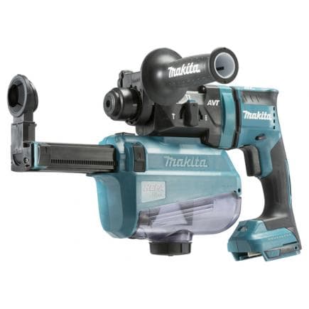 MAKITA DHR182ZWJ - MARTEAU SDS-Plus 18V - 3 FONCTIONS - en coffret sans batteries et chargeur de batterie avec Jeu d'aspiration