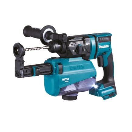 MAKITA DHR182ZWJU - MARTEAU 18V SDS-Plus - AWS - 3 FONCTIONS - en coffret sans batteries et chargeur de batterie avec Jeu d'aspiration