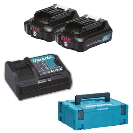 MAKITA 197658-5 - Jeu de 2 batteries 18V 2,0Ah et chargeurs de batterie - en coffret