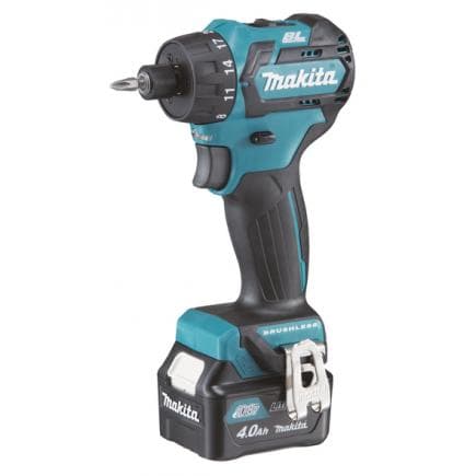 MAKITA DF032DSMJ - DRIVE-DRILL 10,8V 1/4'' - 2 SPEED - in case with 2 batteries 4.0Ah, battery charger, hook and screwdriver insert