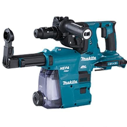 MAKITA DHR283ZWJU - MARTEAU 36V SDS-Plus 28 mm - AWS - en coffret avec 2 broches sans batteries et chargeur avec Jeu d'aspiration