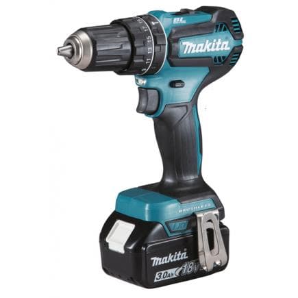 MAKITA DHP485RF3J - PERCEUSE VISSEUSE A PERCUSSION 18V 13 mm - 50 Nm - en coffret avec 3 batteries 3.0Ah et chargeur