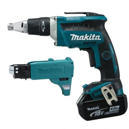 MAKITA DFS452AJX2 - TOURNEVIS POUR PLAQUE DE PLÂTRE 18V - en coffret avec 2 batteries 2.0Ah, chargeur de batterie et chargeur de ruban