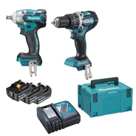 MAKITA DLX2250TJ1 - Set of drive-drill, screwdriver, 3 batteries 5.0Ah and battery charger - in case