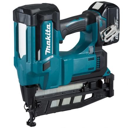 MAKITA DBN600RTJ - 18V Finishing Nailer 16G 64 mm LXT - in case with 2 5,0Ah batteries and charger