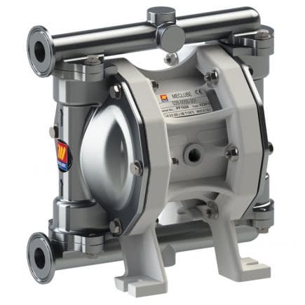MECLUBE 028-F055-AB2 - Pompa pneumatica a doppia membrana Mod. FOOD SS55 in ACCIAIO INOX SS AISI 316 Sfere in PTFE