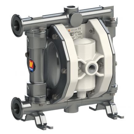 MECLUBE 028-F110-AB1 - Pompa pneumatica a doppia membrana Mod. FOOD SS110 in ACCIAIO INOX SS AISI 316 Sfere in SS AISI 316
