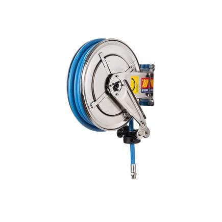 MECLUBE 070-2213-410 - Enrouleur de tuyau fixe aisi 304 inox fx-400 pour usage alimentaire 120°c ø1/2" 10m
