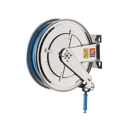MECLUBE 070-2409-420 - Enrouleur de tuyau fixe en acier inoxydable aisi 304 fx-550 pour laveurs de pare-brise antigel-adblue ø1/2" (sans tuyau)