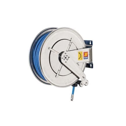 MECLUBE 070-2513-400 - Enrouleur de tuyau fixe en acier inoxydable aisi 304 fx-555 pour usage alimentaire 120°c 1/2" (sans tuyau)