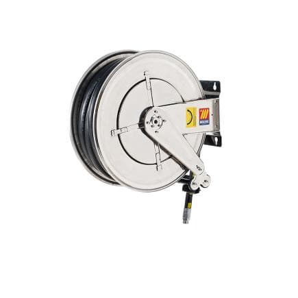 MECLUBE 070-2518-520 - Enrouleur de tuyau fixe aisi 304 inox fx-555 pour essence ø3/4" -19x27 20m