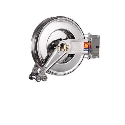 MECLUBE 071-2301-300 - Enrouleur automatique pivotant en acier inoxydable aisi 304 gauche-460 pour air-eau 3/8" (sans tuyau)