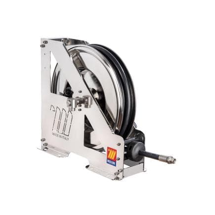 MECLUBE 073-2309-415 - Enrouleur de tuyau automatique en acier inoxydable aisi 304 à usage intensif série hdx-550 pour air-eau 1/2" (sans tuyau)