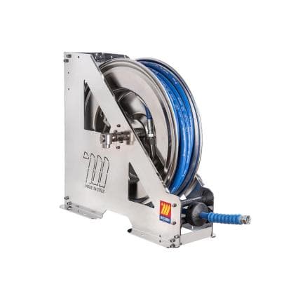 MECLUBE 073-2404-420 - Enrouleur de tuyau automatique en acier inoxydable aisi 304 à usage intensif série hdx-550 pour eau 150°c ø1/2"