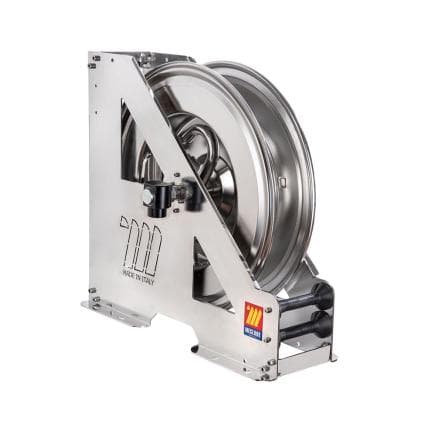 MECLUBE 073-2408-600 - Enrouleur de tuyau automatique en acier inoxydable aisi 304 à usage intensif série hdx-550 pour diesel 1" (sans tuyau)