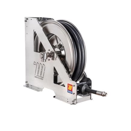 MECLUBE 073-2409-420 - Enrouleur tuyau automatique en acier inoxydable aisi 304 à usage intensif série hdx-550 pour antigel-laveur-bleu ø1/2"