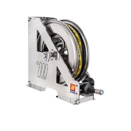 MECLUBE 073-2418-510 - Enrouleur de tuyau automatique en acier inoxydable aisi 304 à usage intensif série hdx-550 pour essence ø3/4"-19x27