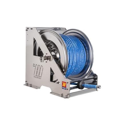 MECLUBE 073-2604-440 - Enrouleur de tuyau automatique en acier inoxydable aisi 304 à usage intensif série hdx-560 pour eau 150°c ø1/2" 40m