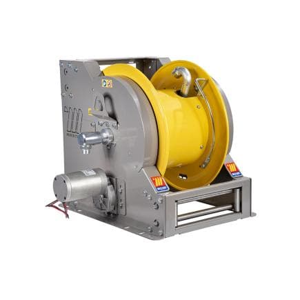 MECLUBE 076-6116-600 - Enrouleur de tuyau industriel en acier peint motorisé électrique série 12v fe-601 pour huile et lubrifiants 1" (sans tuyau)