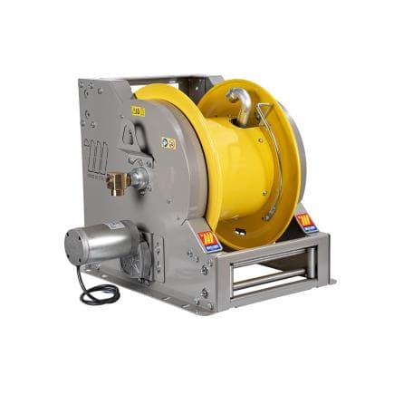 MECLUBE 076-6152-600 - Enrouleur de tuyau industriel en acier peint motorisé électriquement série 115v fe-601 pour air-eau et diesel 1" (sans tuyau)