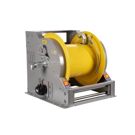 MECLUBE 076-6277-600 - Enrouleur de tuyau industriel en acier peint motorisé pneumatique série fp-602 pour graisse 1" (sans tuyau)