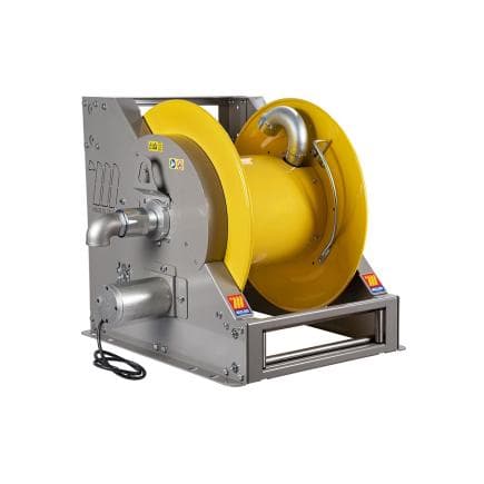 MECLUBE 076-7222-900 - Enrouleur de tuyau industriel en acier peint motorisé électrique série fe-702 24v pour air-eau et diesel 2" (sans tuyau)