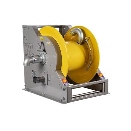MECLUBE 076-7266-900 - Enrouleur de tuyau industriel en acier peint fi-702 série hydraulique motorisée pour huile et lubrifiants 2" (sans tuyau)
