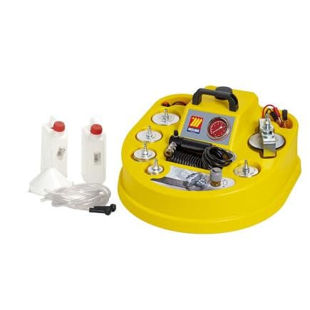 MECLUBE 081-1796-000 - Purgeur de frein électrique 12 v (0.192 kw) en abs avec 5 bouchons mod. 1-4-6-9-18 plus 1 bouchon universel mod.25