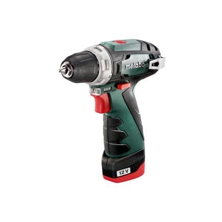 METABO 600984500 - PowerMaxx BS Basic - Perceuse-visseuse sans fil 12V dans une mallette (avec 2 batteries 2,0 Ah et chargeur)