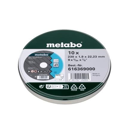 METABO 616369000 - 10 meules de tronçonnage SP 230x1,9x22,23 Inox, TF 41