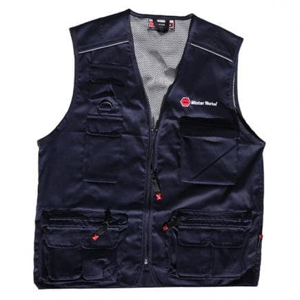 MISTER WORKER MWBR-0006-03 - Gilet de travail professionnel bleu nautique
