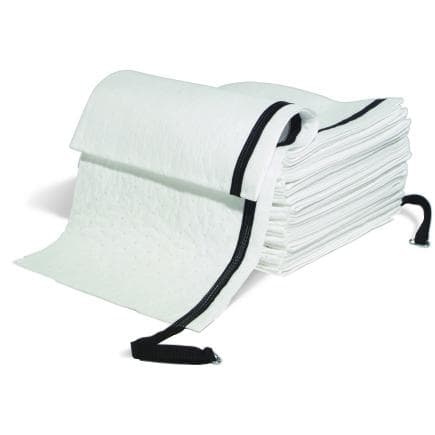NEW PIG WSWL100F - Serpillière pli'ee blanche pour huile uniquement