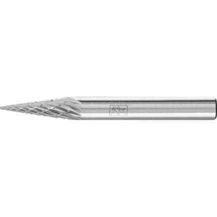 PFERD TOOLS 21214183 - Fraise lime carbure conique à bout pointu SKM Z3P, usinage universel, moyenne, denture croisée
