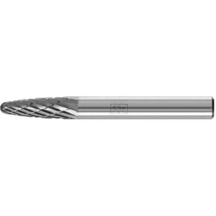 PFERD TOOLS 21117324 - Fraise sur tige en carbure, forme d’ogive à bout arrondi RBF, Ø de tige 6 mm, Z3P, HICOAT, usinage universel