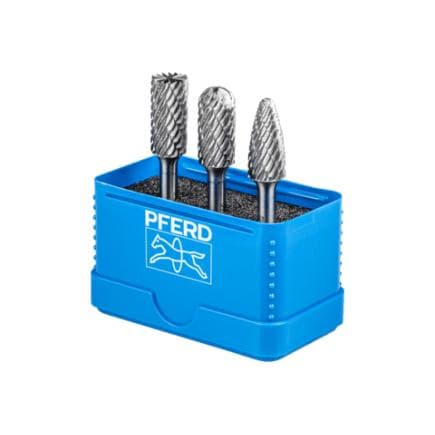 PFERD TOOLS 21901414 - Jeu de fraises sur tige en carbure haute performance 1414 ALLROUND, Ø 12 mm, Ø de tige 6 mm usinage universel, denture...