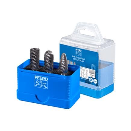 PFERD TOOLS 21901507 - Jeu de fraises sur tige en carbure 1507, denture 3 PLUS, Ø 12 mm, Ø de tige 6 mm, usinage universel, denture moyenne...
