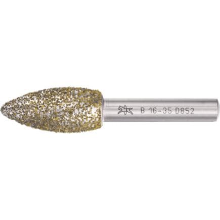 PFERD TOOLS 36803966 - Meule sur tige diamant flamme à bout arrondi très grossière pour le meulage de fonte grise et à graphite sphéroïdal