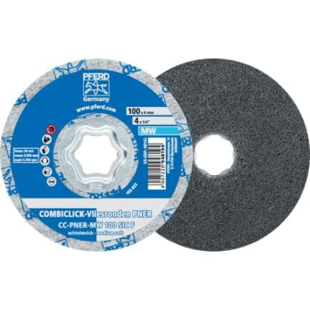 PFERD TOOLS 42002086 - Rondelle en non-tissé comprimée COMBICLICK CC PNER mi-tendre SIC fine pour la finition (lot multiple)