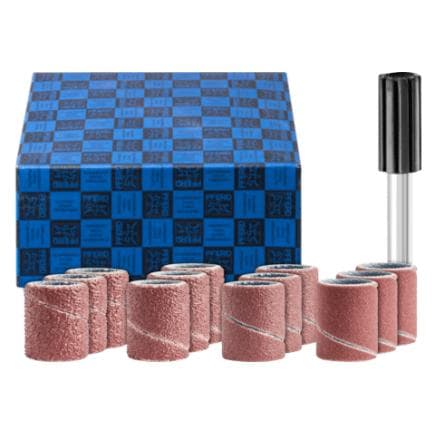 PFERD TOOLS 42298001 - Jeu de manchons abrasifs corindon, Ø 10x20 mm, A60, 80, 150, 240 avec support, tige Ø 6 mm (13 pcs.)