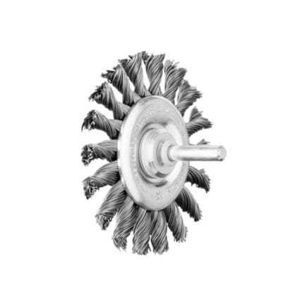 PFERD TOOLS 43198009 - Brosse plate torsadée POS RBG Ø 76x6 mm tige Ø 6 mm fil d’acier (lot multiple)