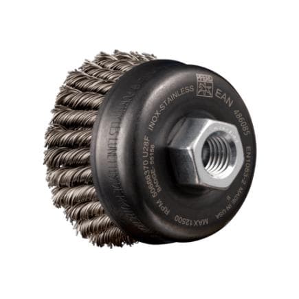 PFERD TOOLS 43305033 - Brosse boisseau 2 rangées torsadée POS TBG HD Ø 65 mm M14 fil d'acier inoxydable Ø 0,50 mm meuleuse d'angle